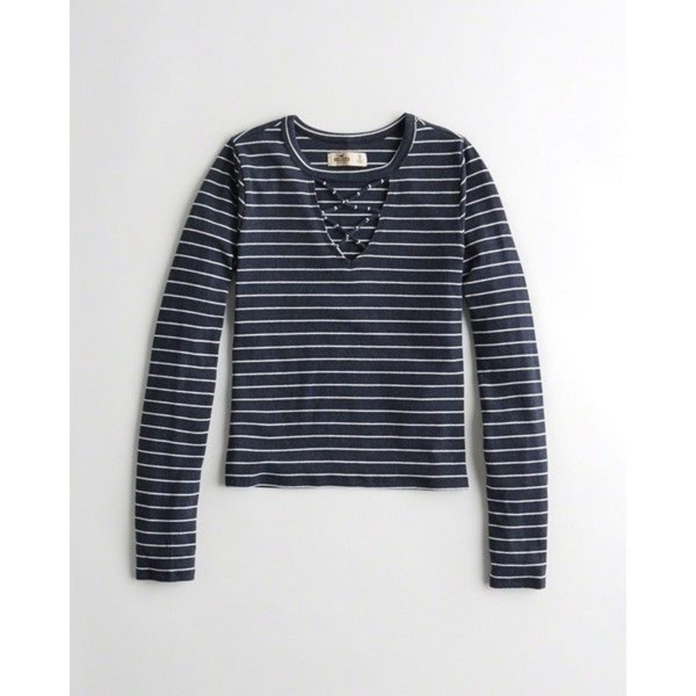 Hollister Striped Crop T-Shirt
